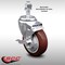 Service Caster 4 Inch SS Maroon Polyurethane Swivel 12mm Threaded Stem Caster Brake SCC SCC-SSTS20S414-PPUB-MRN-TLB-M1215 - alternate 1